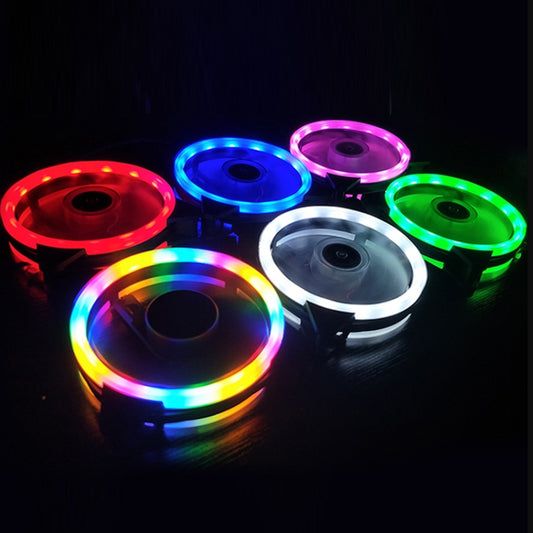 COOLMOON 12cm Dual Aperture Computer Mainframe Chassis Dual Interface Fan(Colorful) - Fan Cooling by COOLMOON | Online Shopping UK | buy2fix