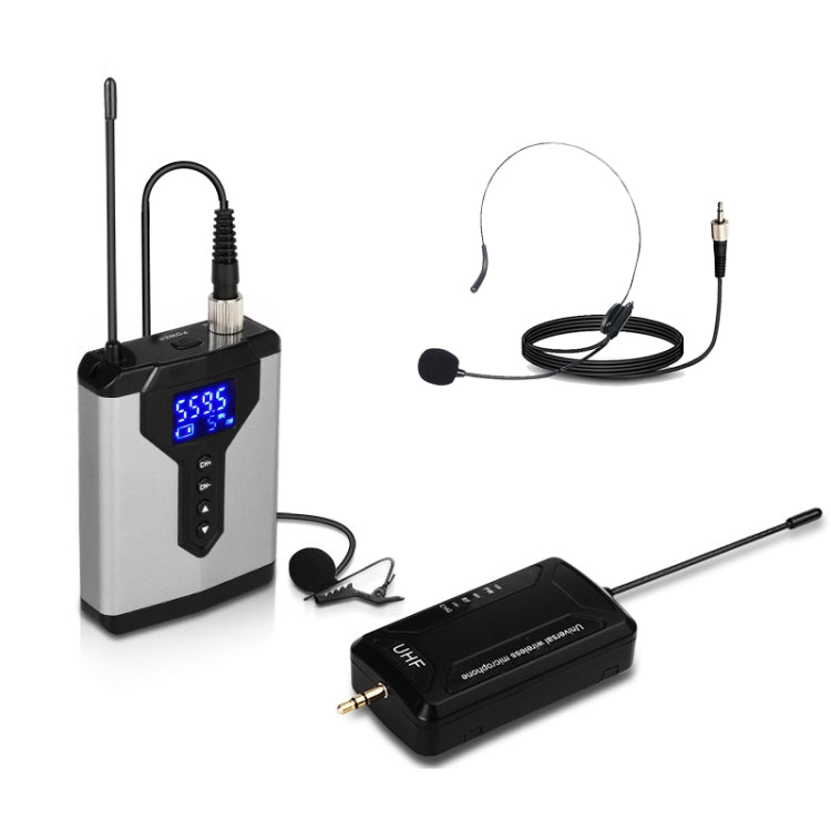 Q6 1 Drag 1 Wireless Lavalier Head Wear USB Computer Recording Microphone Live Phone SLR Lavalier Microphone - Microphone by buy2fix | Online Shopping UK | buy2fix