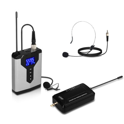 Q6 1 Drag 1 Wireless Lavalier Head Wear USB Computer Recording Microphone Live Phone SLR Lavalier Microphone - Microphone by buy2fix | Online Shopping UK | buy2fix