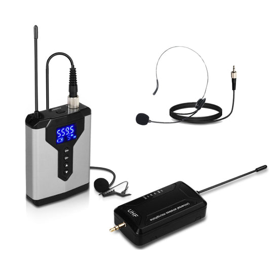Q6 1 Drag 1 Wireless Lavalier Head Wear USB Computer Recording Microphone Live Phone SLR Lavalier Microphone - Microphone by buy2fix | Online Shopping UK | buy2fix