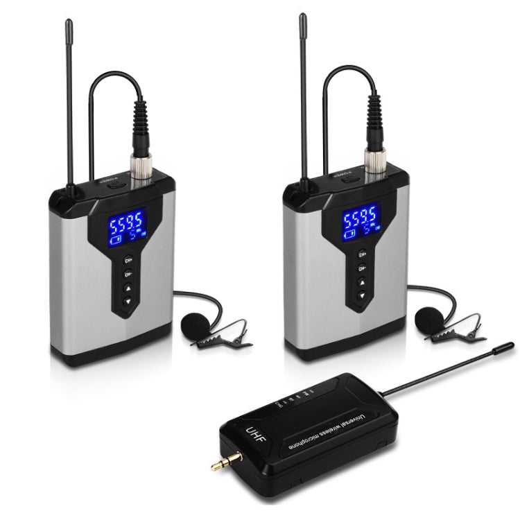 Q6 1 Drag 2 Wireless Lavalier USB Computer Recording Microphone Live Phone SLR Lavalier Microphone - Microphone by buy2fix | Online Shopping UK | buy2fix