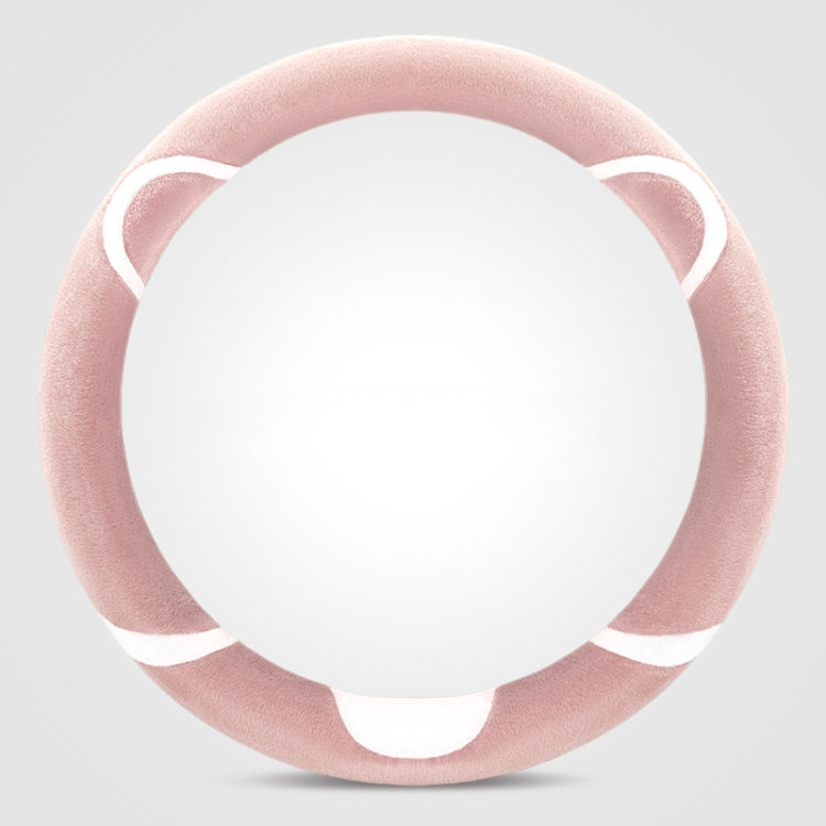 Car Steering Wheel Cartoon Short Fluff Handle Cover, Size: 38cm(Pink Round) by buy2fix