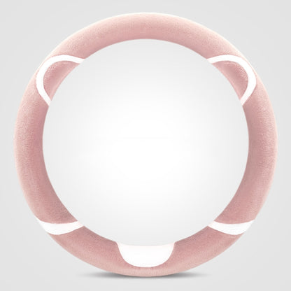 Car Steering Wheel Cartoon Short Fluff Handle Cover, Size: 38cm(Pink Round) by buy2fix