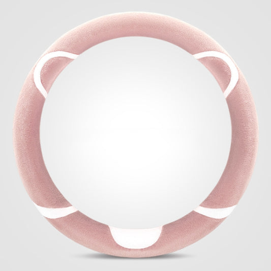 Car Steering Wheel Cartoon Short Fluff Handle Cover, Size: 38cm(Pink Round) by buy2fix