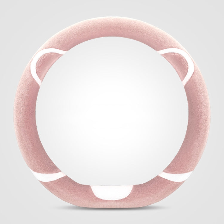 Car Steering Wheel Cartoon Short Fluff Handle Cover, Size: 38cm(Pink D Shape) by buy2fix