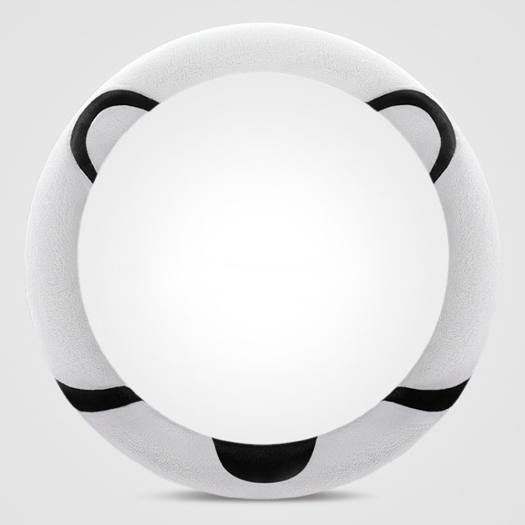 Car Steering Wheel Cartoon Short Fluff Handle Cover, Size: 38cm(Black White Round) by buy2fix