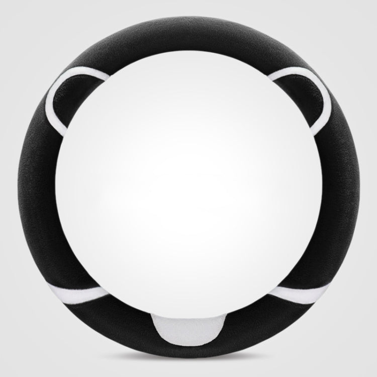 Car Steering Wheel Cartoon Short Fluff Handle Cover, Size: 38cm(Black Round) by buy2fix