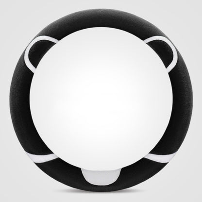 Car Steering Wheel Cartoon Short Fluff Handle Cover, Size: 38cm(Black Round) by buy2fix