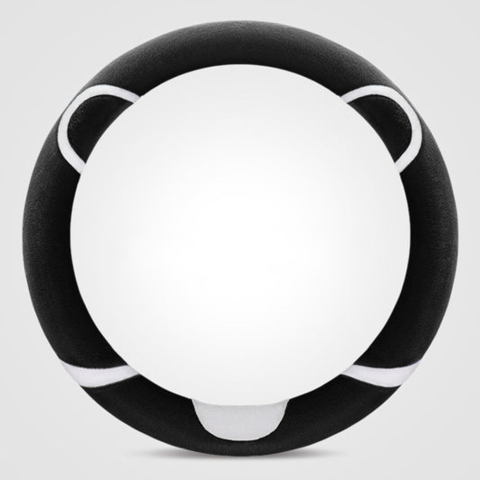 Car Steering Wheel Cartoon Short Fluff Handle Cover, Size: 38cm(Black Round) by buy2fix