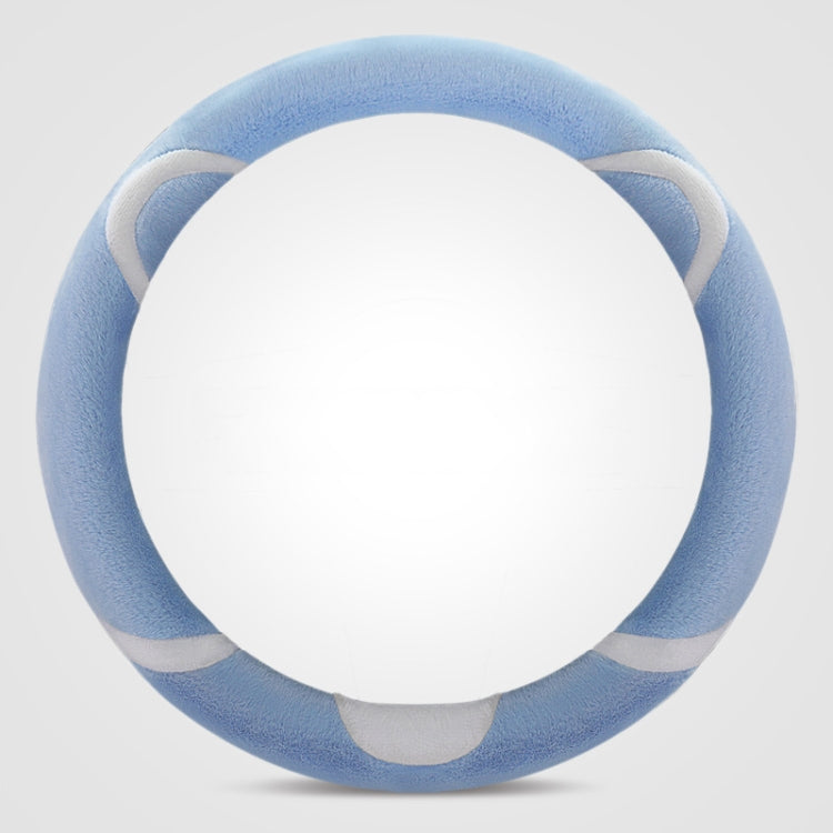 Car Steering Wheel Cartoon Short Fluff Handle Cover, Size: 38cm(Blue Round) by buy2fix