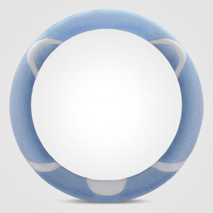 Car Steering Wheel Cartoon Short Fluff Handle Cover, Size: 38cm(Blue Round) by buy2fix