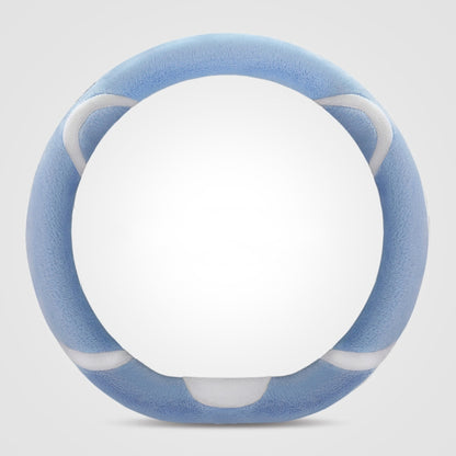 Car Steering Wheel Cartoon Short Fluff Handle Cover, Size: 38cm(Blue D Shape) by buy2fix