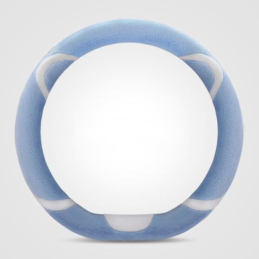 Car Steering Wheel Cartoon Short Fluff Handle Cover, Size: 38cm(Blue D Shape) by buy2fix