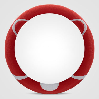 Car Steering Wheel Cartoon Short Fluff Handle Cover, Size: 38cm(Red Round) by buy2fix