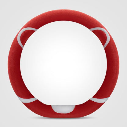 Car Steering Wheel Cartoon Short Fluff Handle Cover, Size: 38cm(Red D Shape) by buy2fix