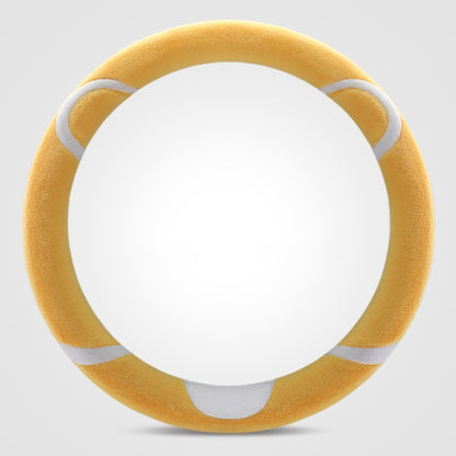 Car Steering Wheel Cartoon Short Fluff Handle Cover, Size: 38cm(Yellow Round) by buy2fix