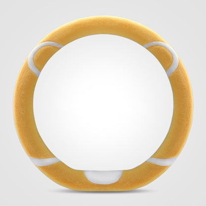 Car Steering Wheel Cartoon Short Fluff Handle Cover, Size: 38cm(Yellow D Shape) by buy2fix