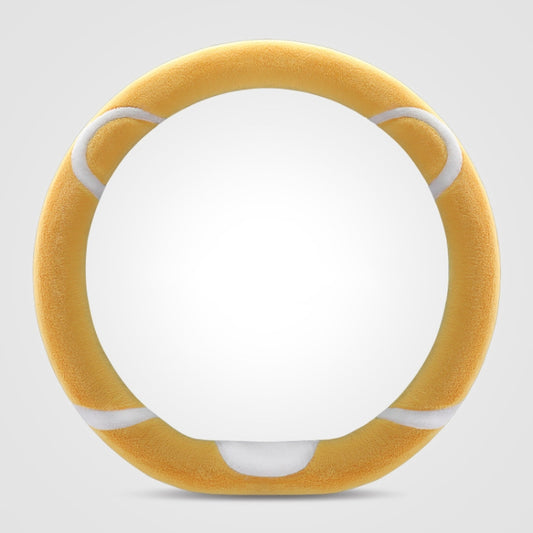 Car Steering Wheel Cartoon Short Fluff Handle Cover, Size: 38cm(Yellow D Shape) by buy2fix