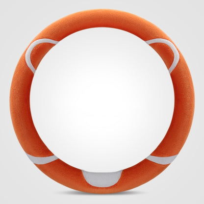 Car Steering Wheel Cartoon Short Fluff Handle Cover, Size: 38cm(Orange Round) - Seat Belts & Padding by buy2fix | Online Shopping UK | buy2fix