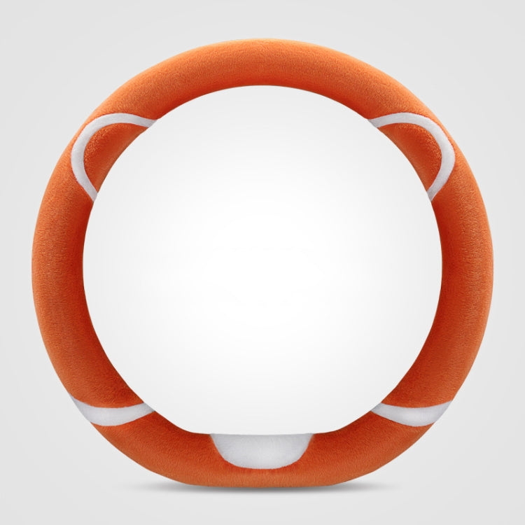 Car Steering Wheel Cartoon Short Fluff Handle Cover, Size: 38cm(Orange D Shape) by buy2fix