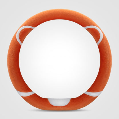 Car Steering Wheel Cartoon Short Fluff Handle Cover, Size: 38cm(Orange D Shape) by buy2fix