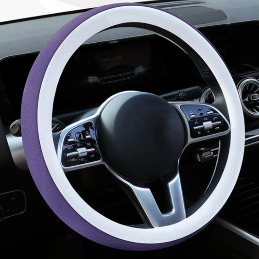 Car Steering Wheel Short Plush Winter Non-slip Grip Cover, Size: 38cm(Round Purple) by buy2fix
