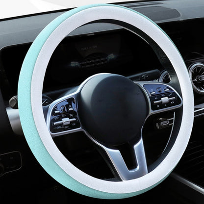 Car Steering Wheel Short Plush Winter Non-slip Grip Cover, Size: 38cm(Round Blue) by buy2fix