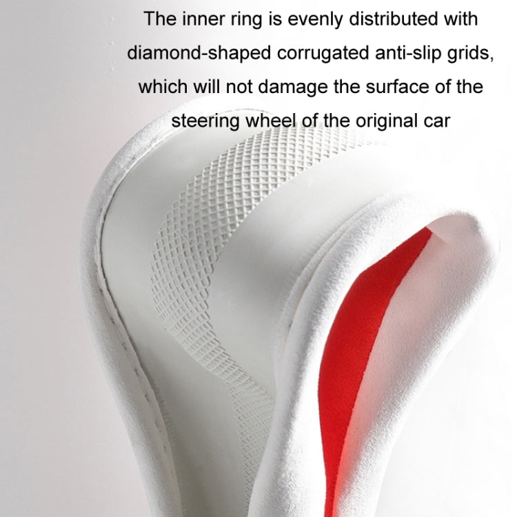 Car Steering Wheel Short Plush Winter Non-slip Grip Cover, Size: 38cm(Round Black) by buy2fix