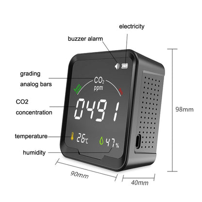 PTH-9C Gas Detector Infrared Carbon Dioxide Detector Temperature And Humidity Meter - Air & Water Quality Tester by buy2fix | Online Shopping UK | buy2fix
