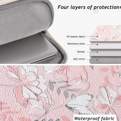 G4-89 PU Laptop Case Tablet Sleeve Bag with Telescoping Handle, Size: 15 Inch(Light Pink) by buy2fix