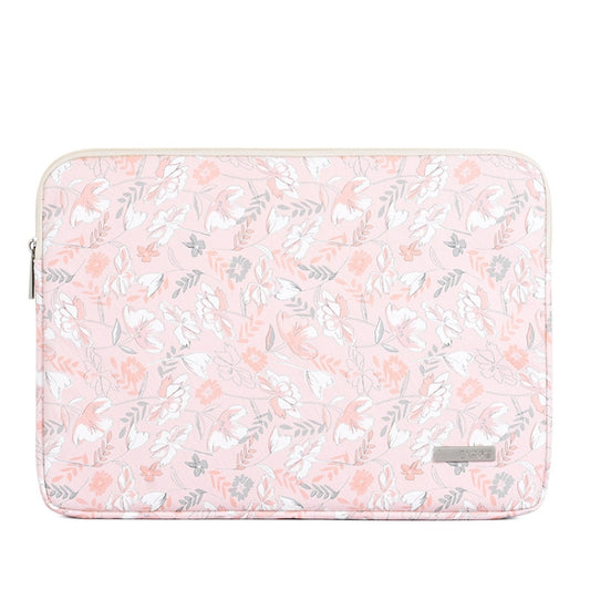 G4-01 11 Inch Laptop Liner Bag PU Leather Printing Waterproof Protective Cover(Light Pink) by buy2fix