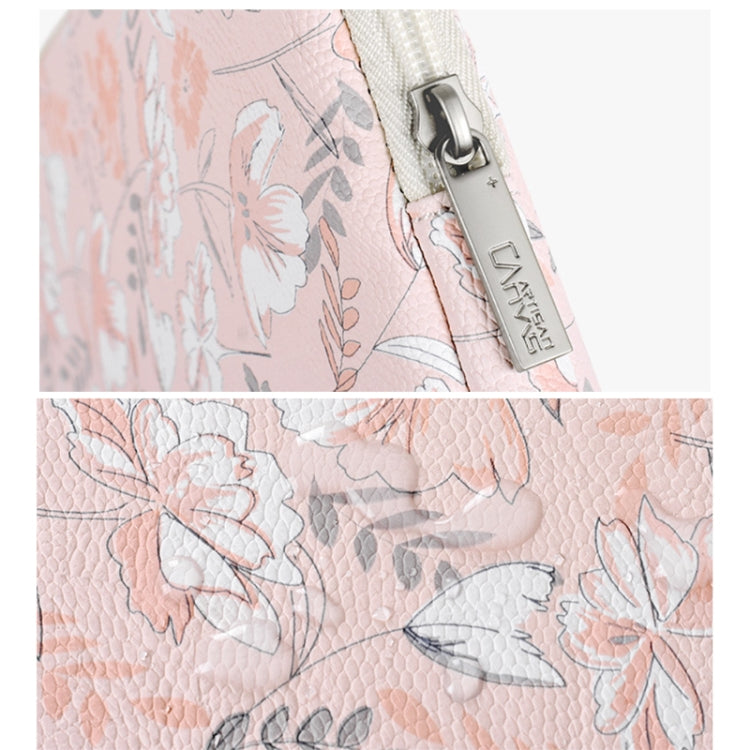 G4-01 11 Inch Laptop Liner Bag PU Leather Printing Waterproof Protective Cover(Light Pink) by buy2fix