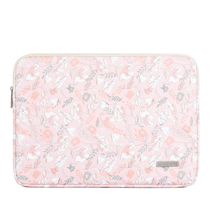 G4-01 12 Inch Laptop Liner Bag PU Leather Printing Waterproof Protective Cover(Light Pink) by buy2fix