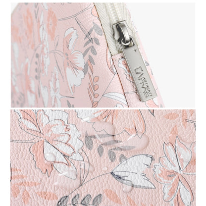 G4-01 13 Inch Laptop Liner Bag PU Leather Printing Waterproof Protective Cover(Light Pink) by buy2fix