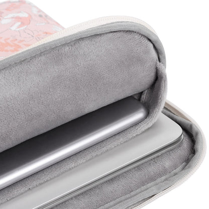 G4-01 15 Inch Laptop Liner Bag PU Leather Printing Waterproof Protective Cover(Light Pink) by buy2fix