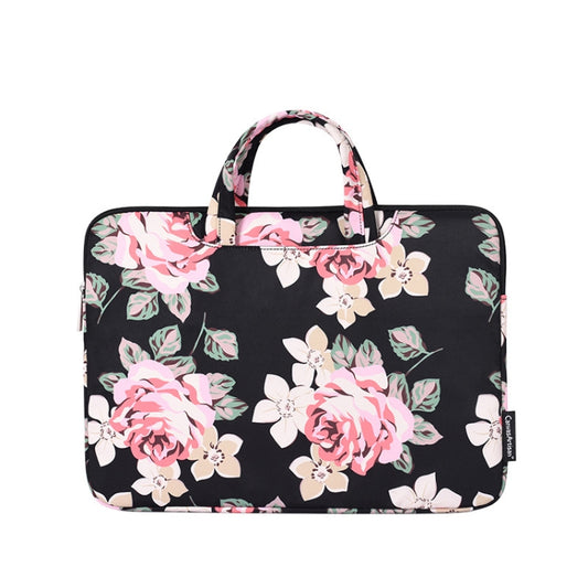 H40-B01 White Rose Pattern Laptop Case Bag Computer Liner Bag With Handle, Size: 14 Inch(Black) by buy2fix