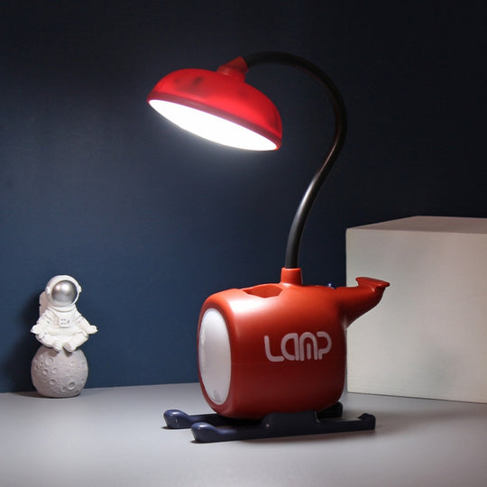 L-220902 LED Cartoon Airplane Rechargeable Eye Protection Learning Desk Lamp(Red)