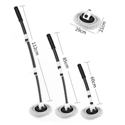 Soft Hair Curved Rod Car Wash Long Handle Telescopic Mop, Color: Black White Replacement Head - Car washing supplies by buy2fix | Online Shopping UK | buy2fix