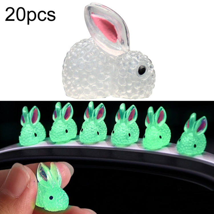 20pcs Large Car Luminous Rabbit Ornament Car Interior Decoration Supplies by buy2fix