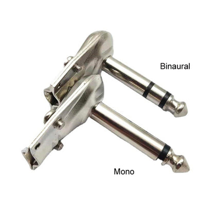 10pcs 6.35mm Right Angle Guitar Plug Audio Microphone Amplifier Connector, Specification: Binaural - Microphone Audio Cable & Connector by buy2fix | Online Shopping UK | buy2fix