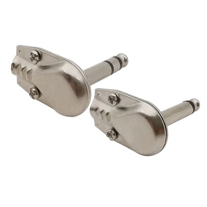 10pcs 6.35mm Right Angle Guitar Plug Audio Microphone Amplifier Connector, Specification: Binaural - Microphone Audio Cable & Connector by buy2fix | Online Shopping UK | buy2fix