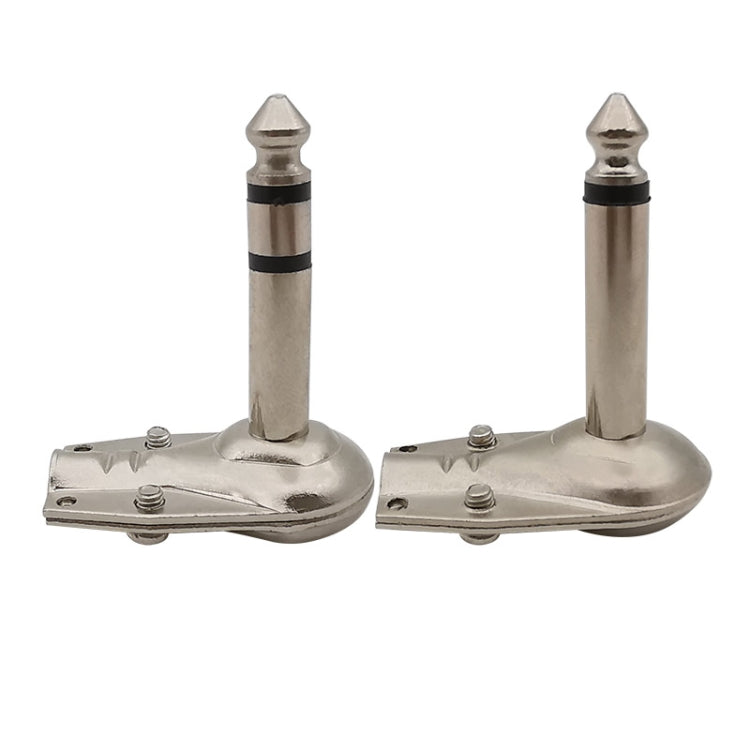 10pcs 6.35mm Right Angle Guitar Plug Audio Microphone Amplifier Connector, Specification: Binaural - Microphone Audio Cable & Connector by buy2fix | Online Shopping UK | buy2fix