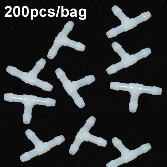 200pcs/bag Universal Car Spray Hose Connector Connection Tube Plastic Snap, Style: T Type