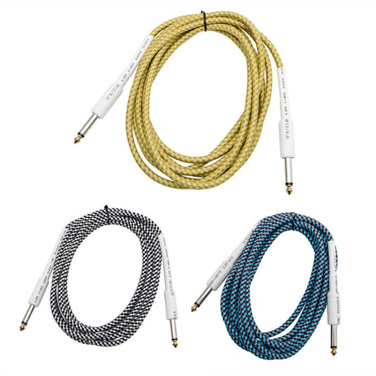 JT001 Male To Male 6.35mm Audio Cable Noise Reduction Folk Bass Instrument Cable, Length: 3m(Blue) - Instrument Audio Cables by buy2fix | Online Shopping UK | buy2fix