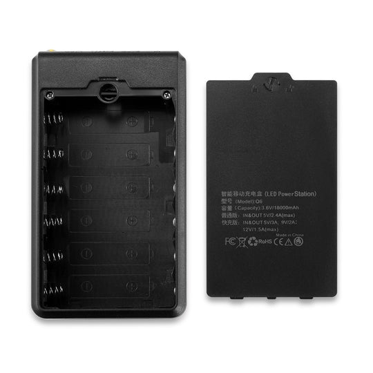 Q6 Removable 6 Sections 18650 Battery Box Charger Case, Style: Flash/Fast Charge(Black)