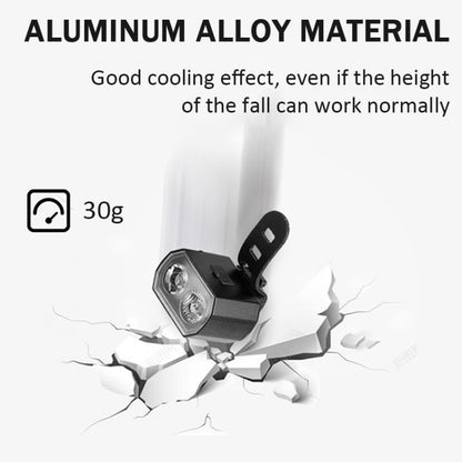 Bicycle Headlight Double T6 Lamp Beads + 16 LED Tail Light Set Rechargeable Helmet Warning Light by buy2fix