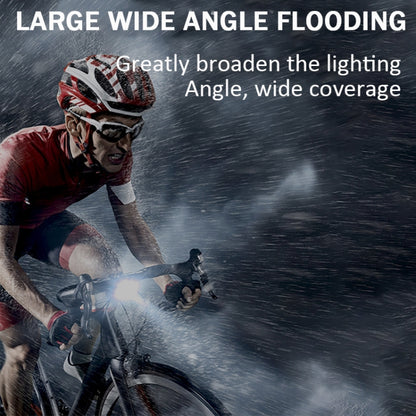 Bicycle Headlight Double T6 Lamp Beads + 16 LED Tail Light Set Rechargeable Helmet Warning Light by buy2fix