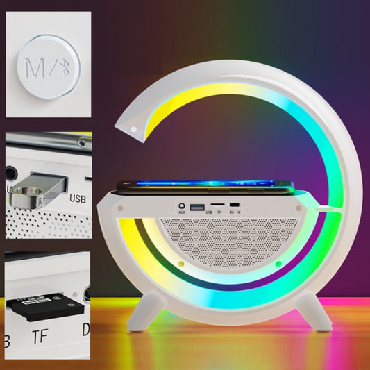 DH001 Smart Wireless Charging Ambient Light Bluetooth Speaker(White) - Desktop Speaker by buy2fix | Online Shopping UK | buy2fix