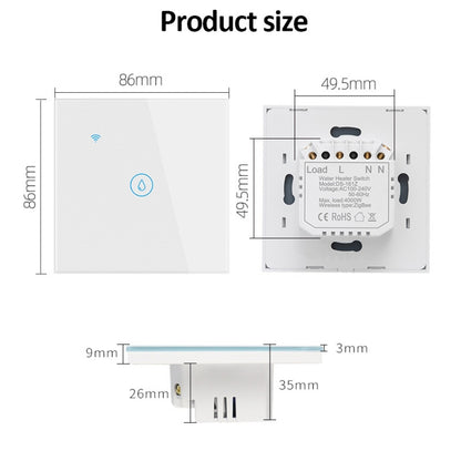 WIFI 20A Water Heater Switch White High Power Time Voice Control EU Plug - Smart Switch by buy2fix | Online Shopping UK | buy2fix