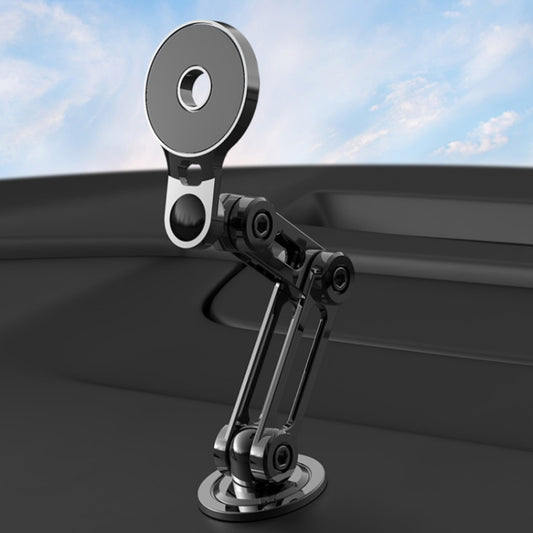 Car Desktop Folding Magnetic Suction Stretch Live Mobile Phone Holder(Black) by buy2fix